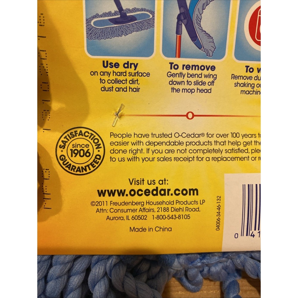 O-Cedar Dual-Action Dust Mop Refill Microfiber Ultra Dense Chenille‎ Washable - Picture 5 of 6